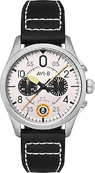 AVI-8 Spitfire Lock Chronograph AV-4089-0B Siyah-Beyaz Erkek Kol Saati