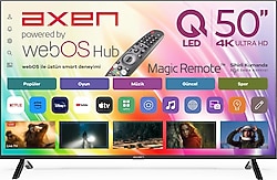 Axen AX50QMN252C-S 4K Ultra HD 50" 127 Ekran Uydu Alıcılı webOS Smart QLED TV