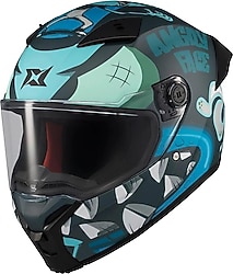 Axxis Fenix Angry Face Mat Mavi Full Face Motor Kaskı