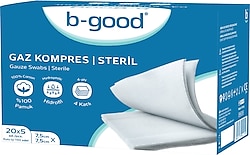 B-Good Steril Spanç Gaz Kompres 7,5cm X 7,5cm 100'lü Fiyatları ...