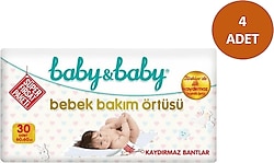Baby&Baby Kaydırmaz Bantlı 30'lu 4 Paket Bebek Bakım Örtüsü