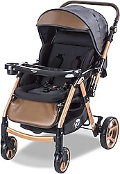 Baby Care BC-500 Combo Maxi Pro Gold-Siyah Çift Yönlü Bebek Arabası