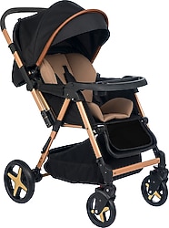 Baby Home 810 XTI Gold-Siyah Çift Yönlü Bebek Arabası