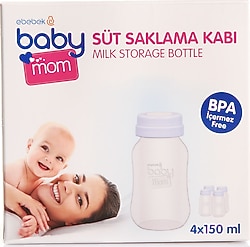 Baby&Mom Süt Saklama Kabı 4'lü 150 ml