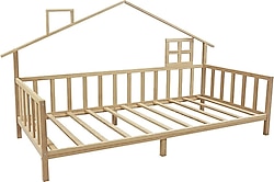 Baby Plus Arkası Çatılı 90x190 cm Montessori Karyola