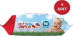 Baby Turco Klasik 90 Yaprak 4'lü Paket Islak Havlu Mendil