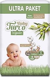 Baby Turco Doğadan 4 Numara Maxi 104'lü Bebek Bezi