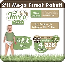 Baby Turco Doğadan 4 Numara Maxi 82'li 4 Adet Külot Bez
