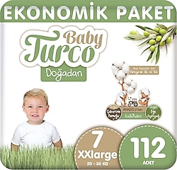 Baby Turco Doğadan 7 Beden XX Large 112'li Bebek Bezi