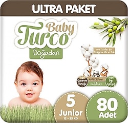 Baby Turco Doğadan 5 Numara Junior 80'li Bebek Bezi