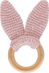 Babyjem Ahşap Pembe Halka Diş Kaşıyıcı