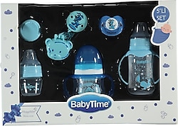 BabyTime BT206 5'li Yenidoğan Hediyelik Mavi Biberon Seti