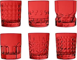 Baci Milano Crystal Touch Kırmızı 300 ml 6'lı Bardak Seti