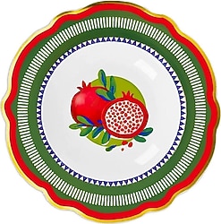 Baci Milano Dolce Vita Nar Desenli 23 cm Çukur Yemek Tabağı
