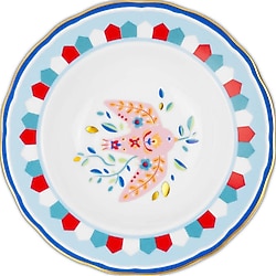 Baci Milano Mamma Mia Kuş Desenli 22 cm Tatlı Tabağı