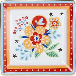 Baci Milano Mamma Mia Çiçek Desenli 15x15 cm Tatlı Tabağı