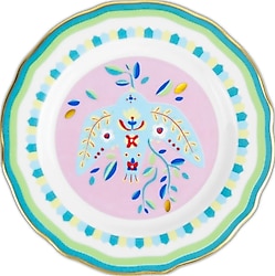 Baci Milano Mamma Mia Kuş Desenli 16 cm Tatlı Tabağı