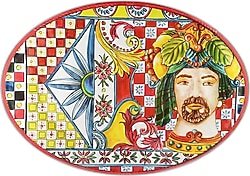 Baci Milano Sicily Turuncu 51 cm Oval Servis Tabağı