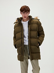 Bad Bear Pathfinder 20.02.13.001-C70 Kapüşonlu Kürklü Haki Erkek Parka