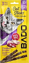 Bado Tavuklu ve Ciğerli 3x5 gr Kedi Ödül Çubuğu