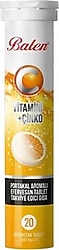 Balen C Vitamini + Çinko Portakal Aromalı Efervesan 20 Tablet