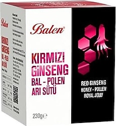 Balen Kırmızı Ginseng Arı Sütü Bal Polen Karışım Macunu 230 gr