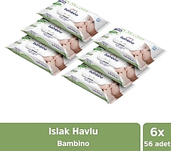 Bambino 56 Yaprak 6'lı Paket Islak Mendil