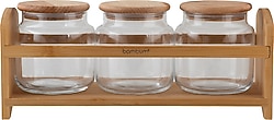 Bambum Bench Plus Standlı 500 ml 4 Parça Baharat Takımı
