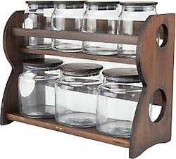 Bambum Nero Bench Standlı 8 Parça 2 Katlı Baharat Takımı