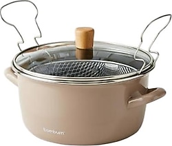 Bambum Nostalji Toprak 22 cm Kızartma Tenceresi