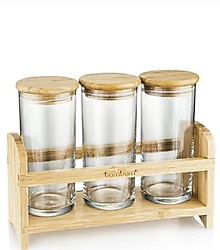 Bambum Paste Standlı 4 Parça Vakumlu Baharat Takımı