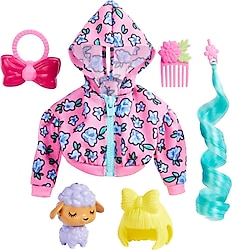 Barbie Extra Hayvan Dostları ve Kıyafet Paketleri Çiçekli Sweat HDJ39