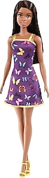 Barbie Mor Kelebek Elbiseli Şık Bebek T7439-HBV07
