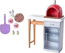 Barbie nin Ev Dışı Dekorasyon Aksesuarları Taş Fırın Seti FXG39