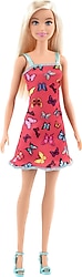 Barbie Pembe Kelebek Elbiseli Şık Bebek T7439-HBV05