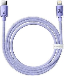 Baseus Crystal Shine 1.2 m Mor Type-C to Lightning Hızlı Şarj Kablosu