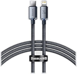 Baseus Crystal Shine 1.2 m Siyah Type-C to Lightning Hızlı Şarj Kablosu