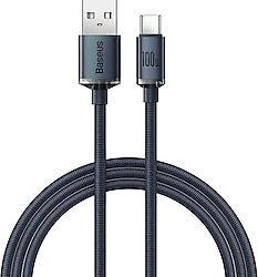 Baseus Crystal Shine 2 m Siyah USB to Type-C Hızlı Şarj Kablosu
