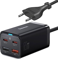 Baseus Gan3 Pro 65 W Siyah Type-C Kablolu Hızlı Şarj Aleti