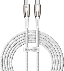 Baseus Glimmer Series 100 W Beyaz 2 m Type-C to Type-C Hızlı Şarj Kablosu