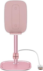 Baseus Literary Youth Pembe Kablosuz Şarj Masaüstü Telefon Tutucu