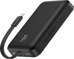 Baseus MgSafe Mini 30 W Siyah 10000 mAh Hızlı Şarj Kablosuz Powerbank