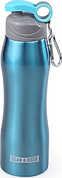 Bear & Deer MT0035 750 ml İnce Pipetli Metalik Klipsli Matara
