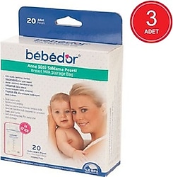 Bebedor 20'li 3 Paket Anne Sütü Saklama Poşeti