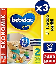 Bebelac 2 Devam Sütü 800 gr 3 Adet