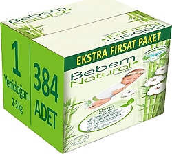Bebem Natural 1 Numara Yenidoğan 64'lü 6 Adet Bebek Bezi