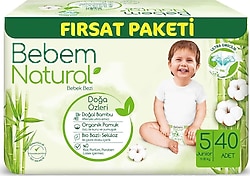 Bebem Natural 5 Numara Junior 40'lı Bebek Bezi