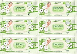 Bebem Natural Narin Dokunuş 90 Yaprak 6'lı Paket Islak Mendil