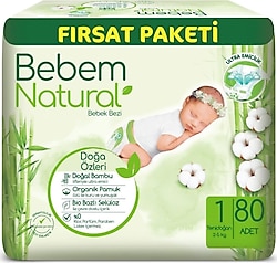 Bebem Natural 1 Numara Yenidoğan 80'li Bebek Bezi