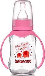 Bebeneo Kulplu Cam Biberon 120 ml Pembe